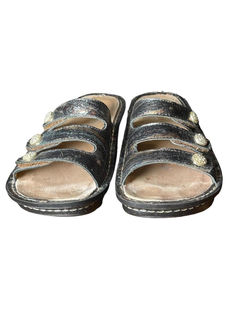 Alegria Fiona Metallic Leather Slide Sandals Women's Size 38 / US 7.5-8 FIO-252 - Picture 11 of 13